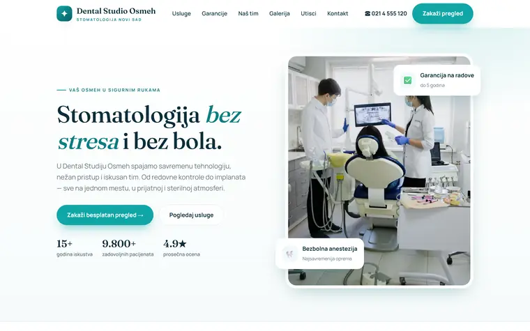 Demo sajt: Dental Studio Osmeh — Stomatološka ordinacija